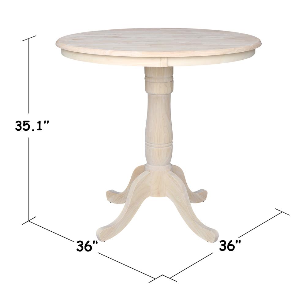 36" Round Top Pedestal Table - 34.9"H