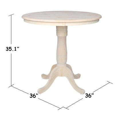 36" Round Top Pedestal Table - 34.9"H