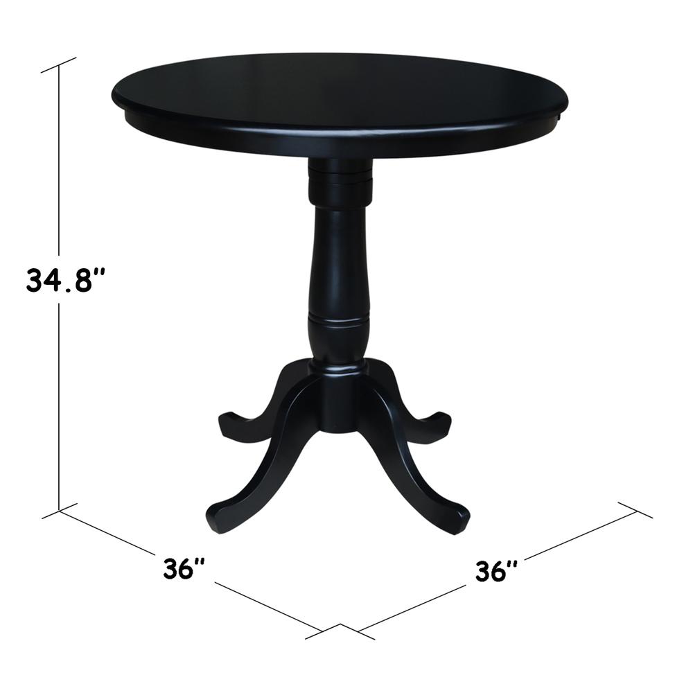 36" Round Top Pedestal Table - 34.9"H