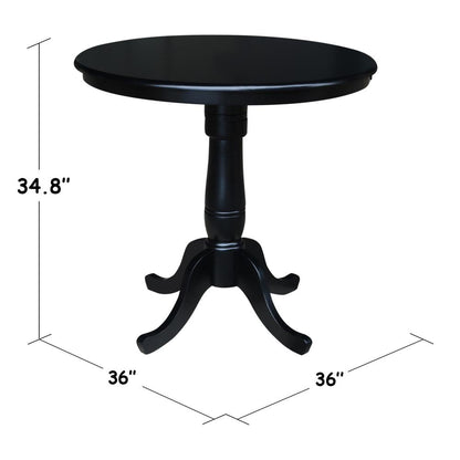 36" Round Top Pedestal Table - 34.9"H