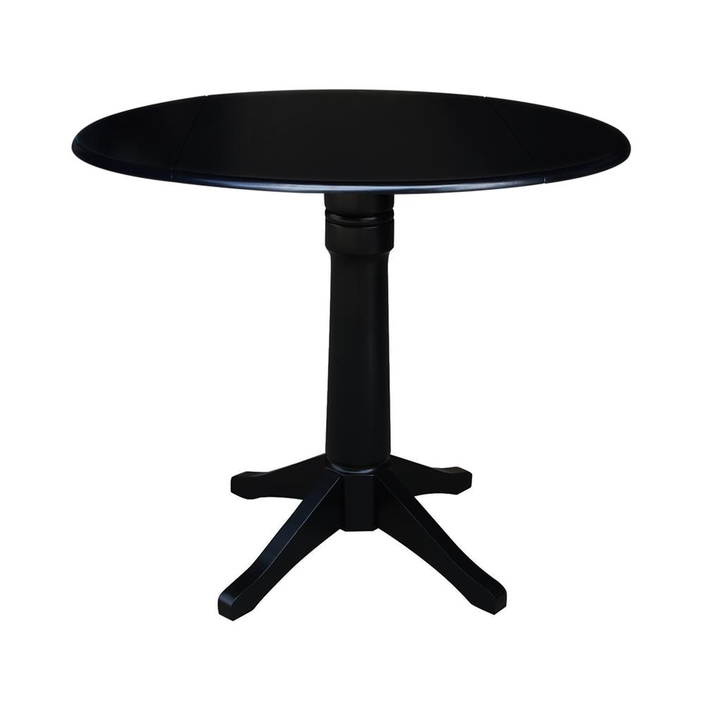 42" Round Dual Drop Leaf Pedestal Table,  36.3"H