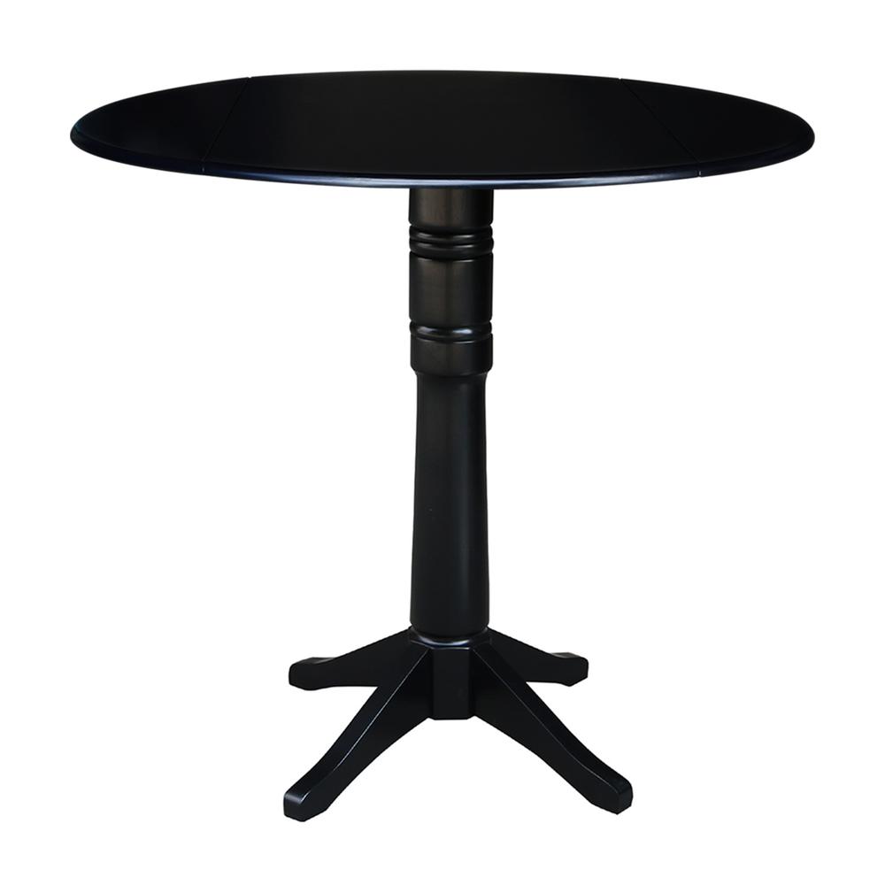 42" Round Dual Drop Leaf Pedestal Table,  36.3"H