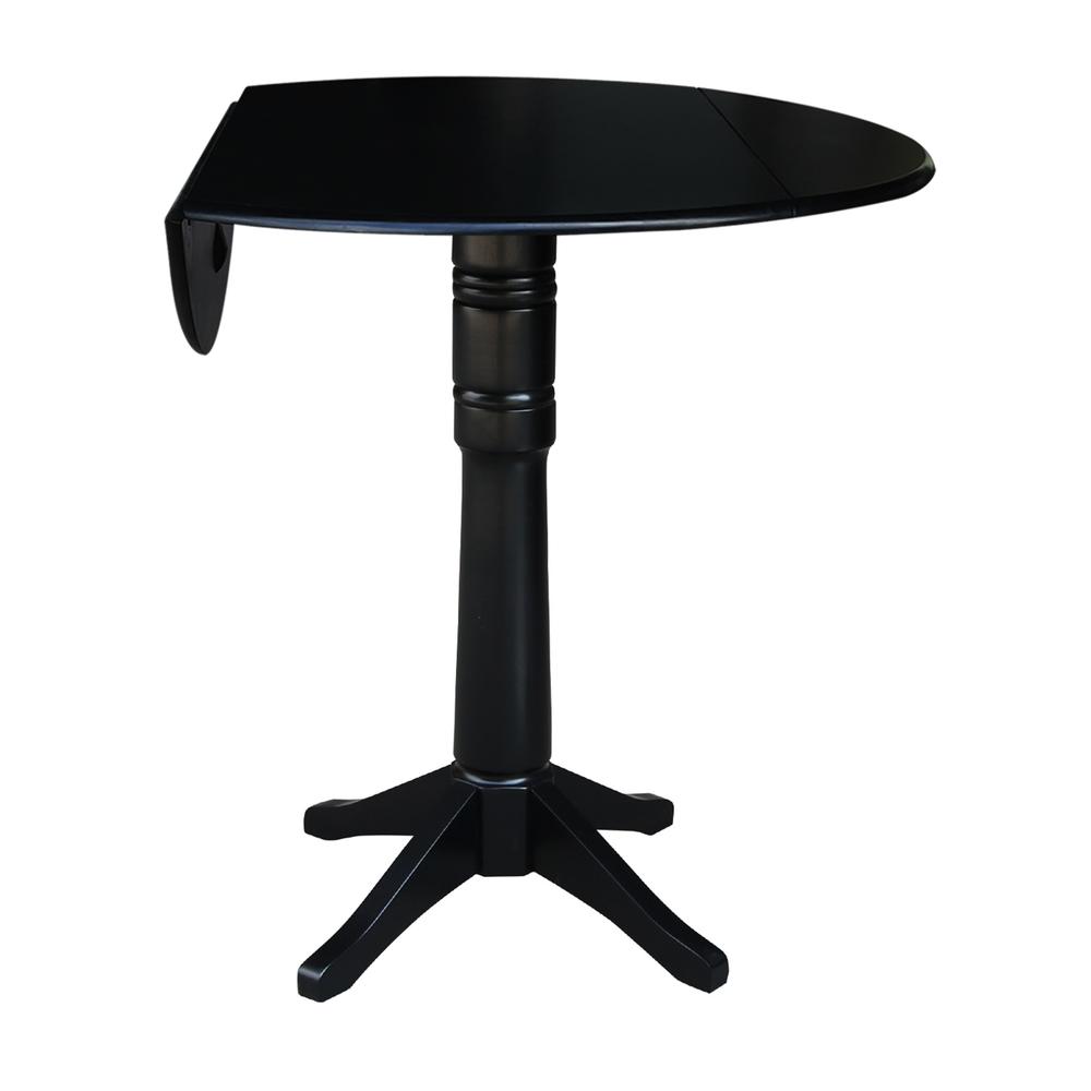 42" Round Dual Drop Leaf Pedestal Table,  36.3"H