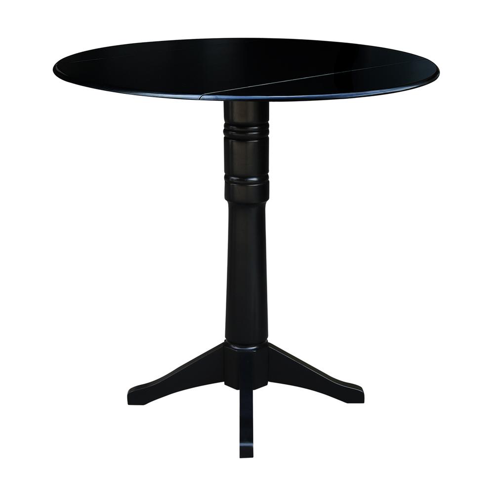 42" Round Dual Drop Leaf Pedestal Table,  36.3"H