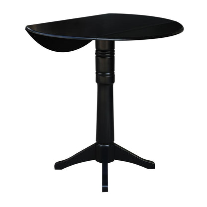 42" Round Dual Drop Leaf Pedestal Table,  36.3"H