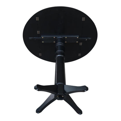42" Round Dual Drop Leaf Pedestal Table,  36.3"H
