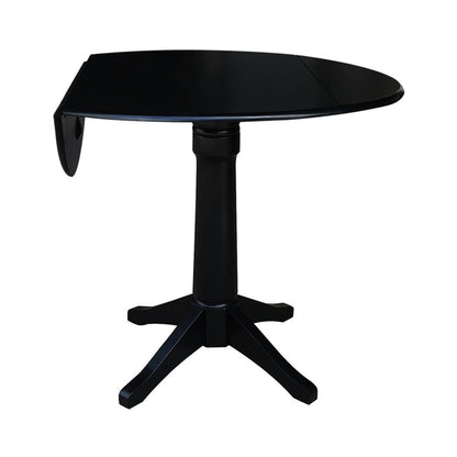 42" Round Dual Drop Leaf Pedestal Table,  36.3"H