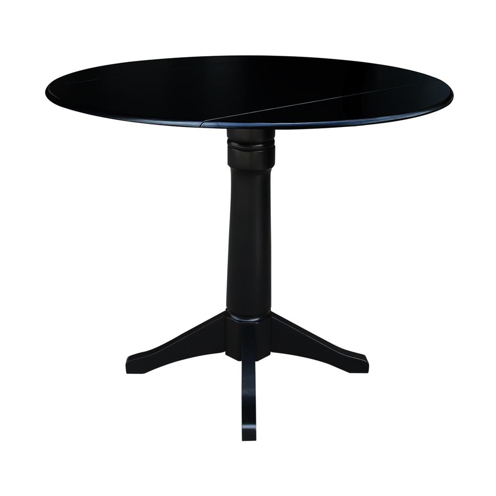 42" Round Dual Drop Leaf Pedestal Table,  36.3"H