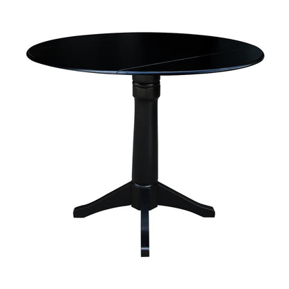 42" Round Dual Drop Leaf Pedestal Table,  36.3"H