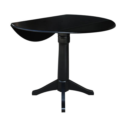42" Round Dual Drop Leaf Pedestal Table,  36.3"H