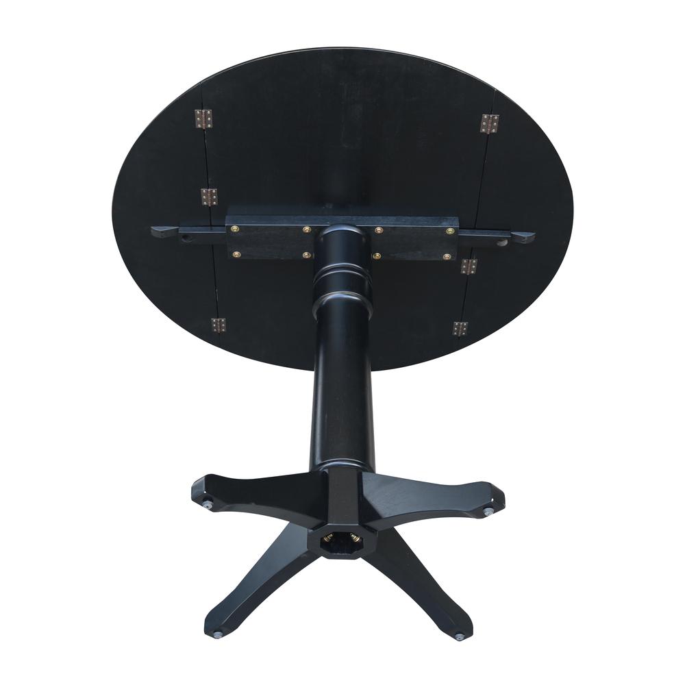42" Round Dual Drop Leaf Pedestal Table,  36.3"H