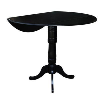 42" Round Dual Drop Leaf Pedestal Table,  35.5"H