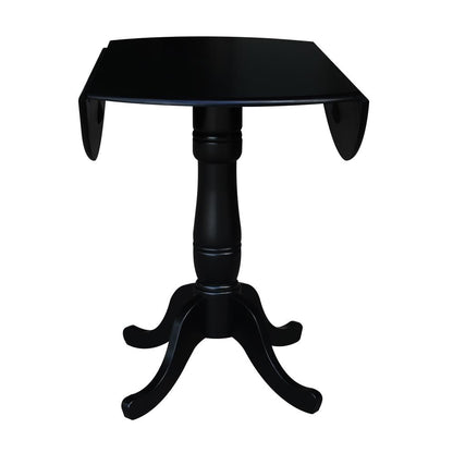 42" Round Dual Drop Leaf Pedestal Table,  35.5"H