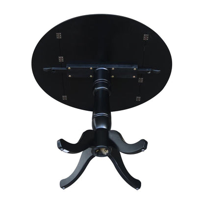 42" Round Dual Drop Leaf Pedestal Table,  35.5"H