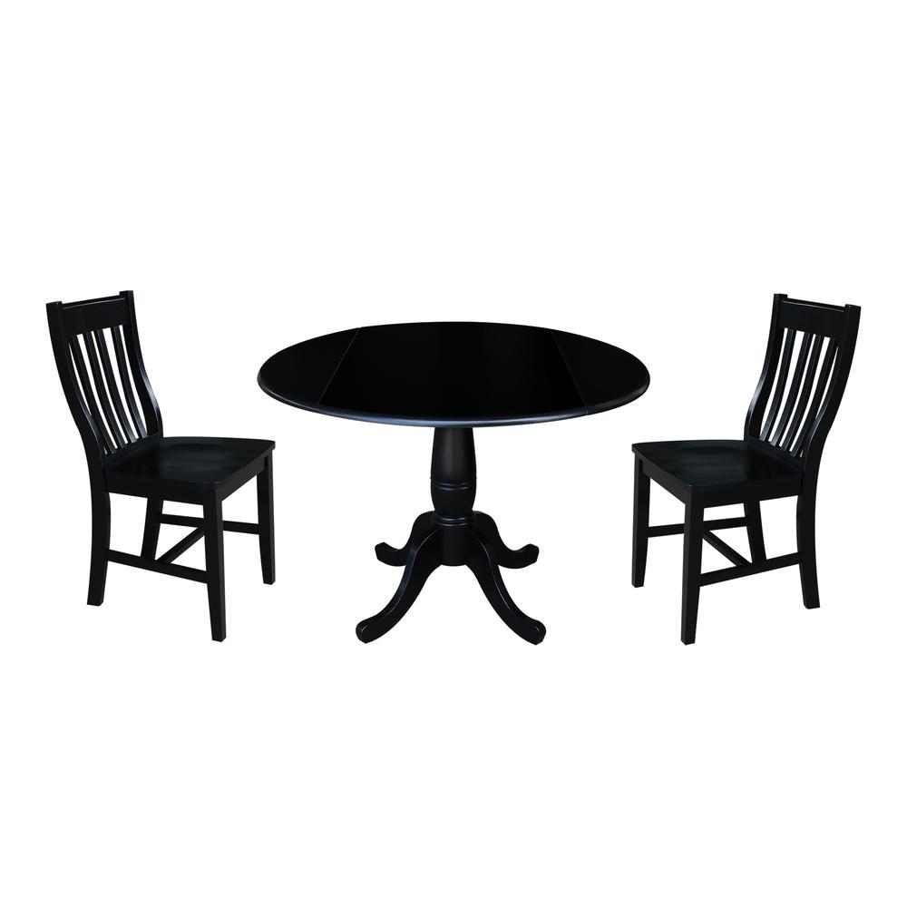 42" Round Top Pedestal Table with 2 Chairs