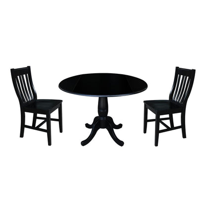 42" Round Top Pedestal Table with 2 Chairs