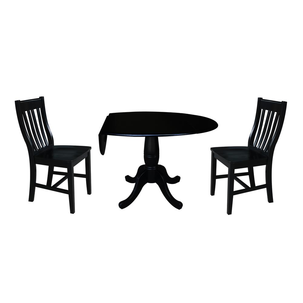 42" Round Top Pedestal Table with 2 Chairs