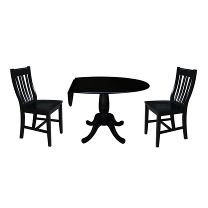 42" Round Top Pedestal Table with 2 Chairs