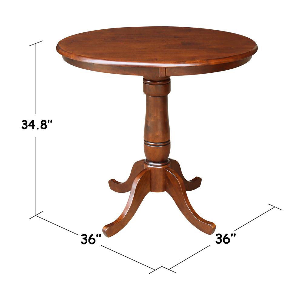 36" Round Top Pedestal Table - 34.9"H