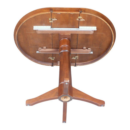 36" Round Top Pedestal Table With 12" Leaf - 28.9"H - Dining Height, Espresso