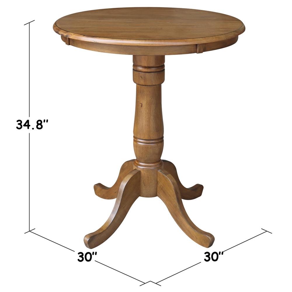 30" Round Top Pedestal Table - 34.9"H