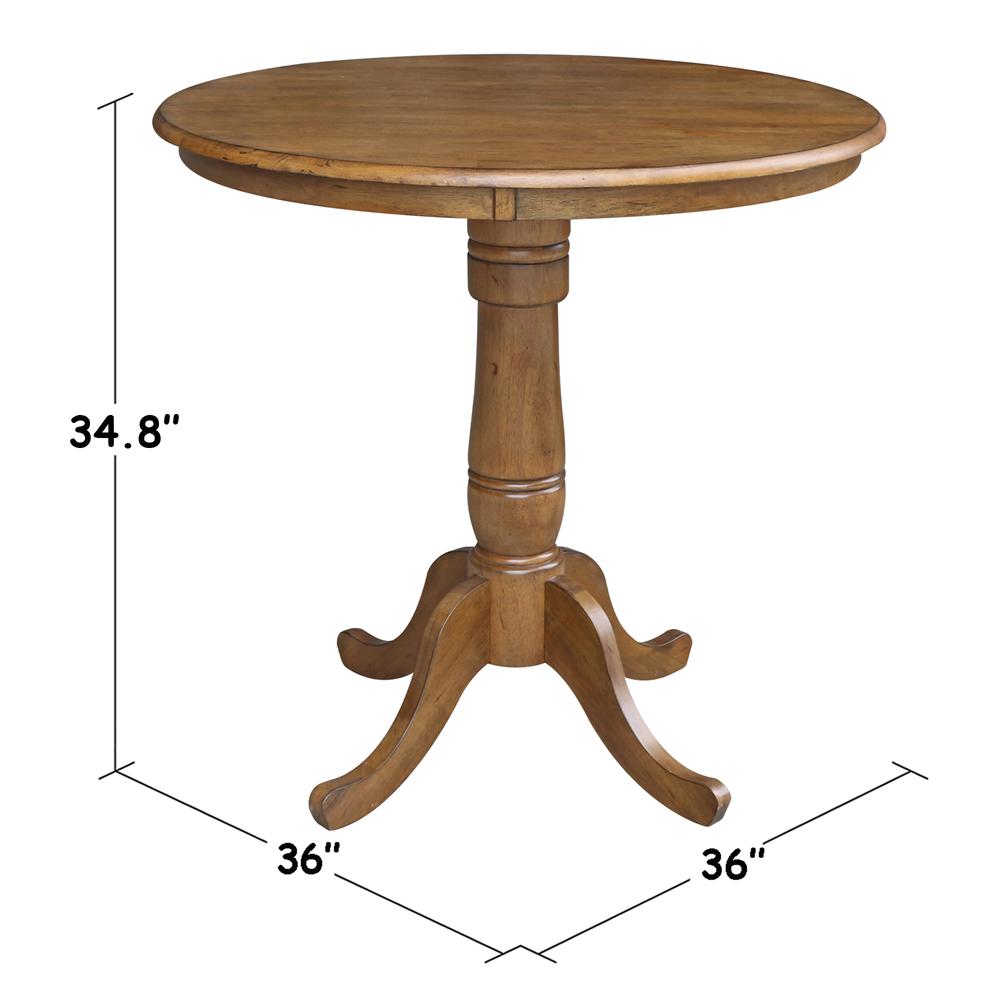36" Round Top Pedestal Table - 34.9"H