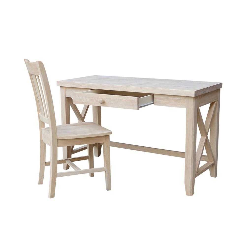 Hampton Desk With Chair, Unfinished