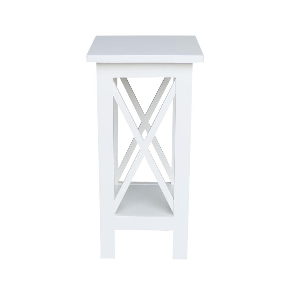 24" X-Sided Plant Stand , Snow White