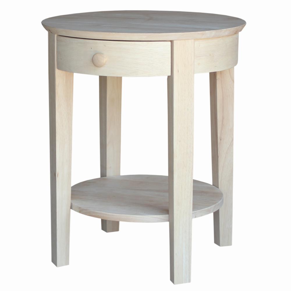 Phillips Accent Table Includes Drawer, Unfinished
