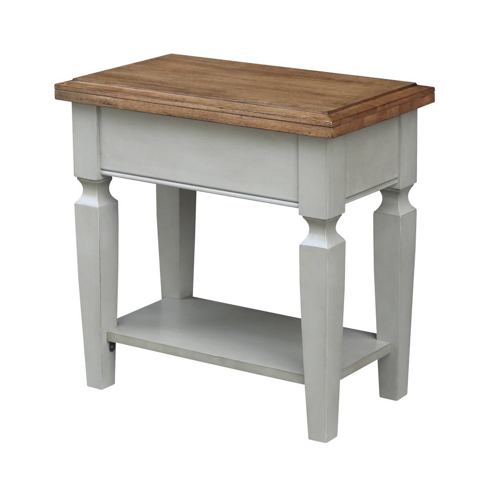 Vista Side Table, Hickory/Stone Finish, Hickory/Stone