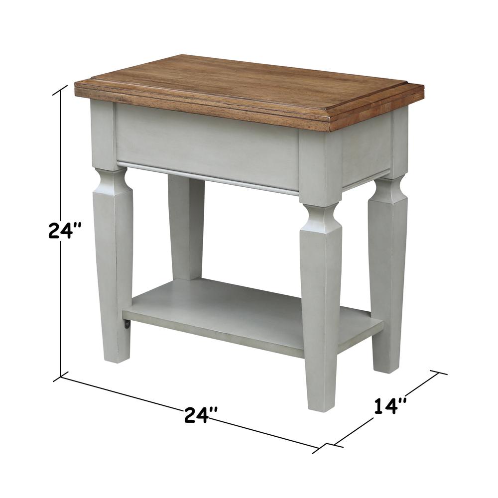 Vista Side Table, Hickory/Stone Finish, Hickory/Stone