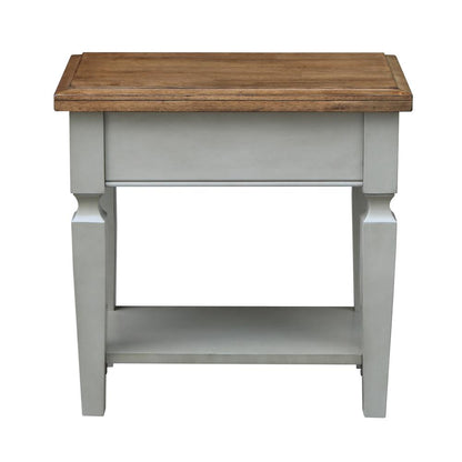 Vista Side Table, Hickory/Stone Finish, Hickory/Stone
