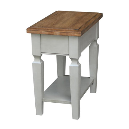 Vista Side Table, Hickory/Stone Finish, Hickory/Stone