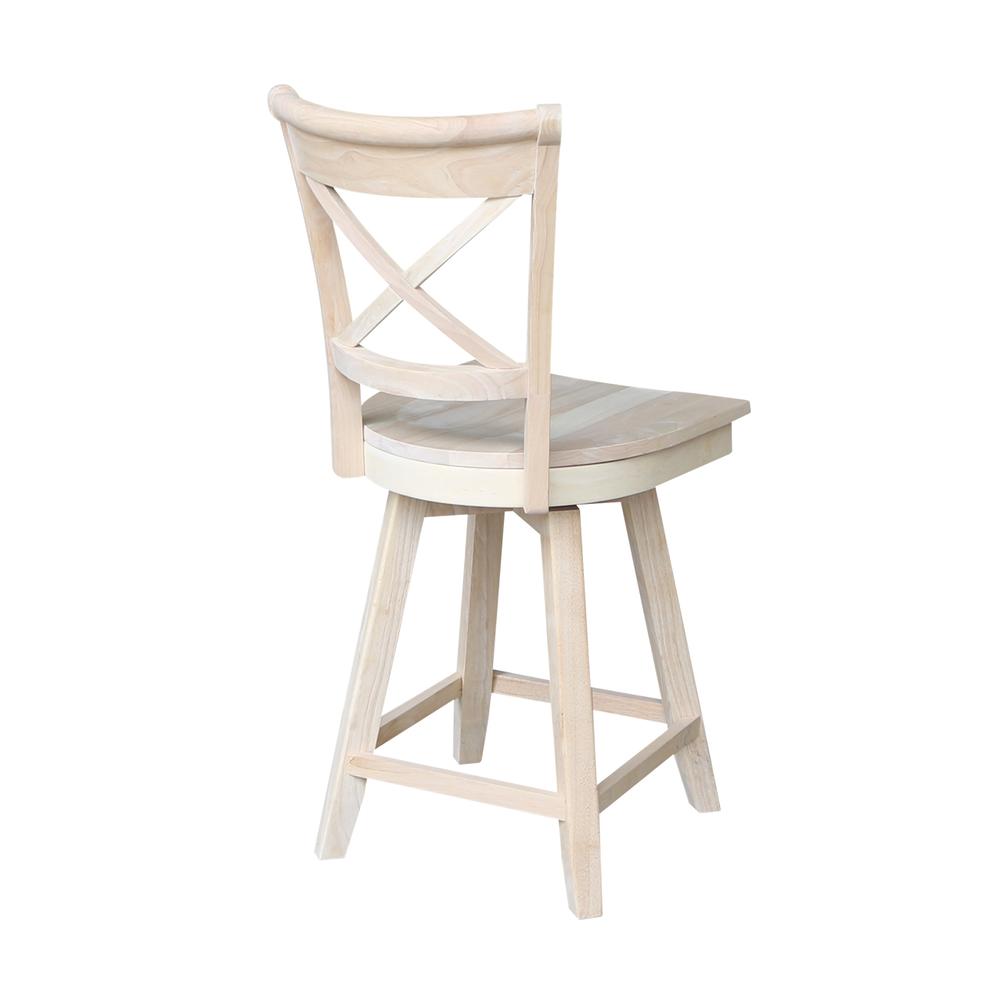 Charlotte Counter height Stool - 24" Seat Height - With Swivel And Auto Return, Unfinished