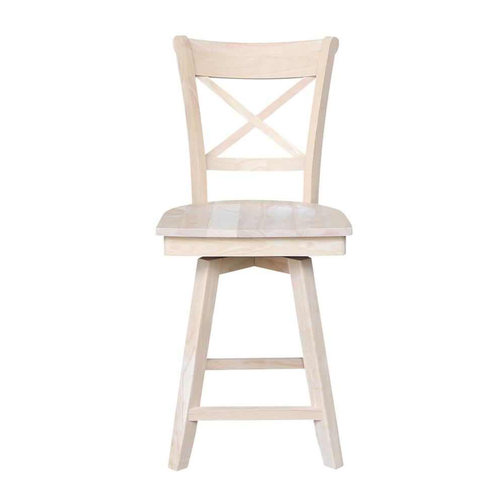 Charlotte Counter height Stool - 24" Seat Height - With Swivel And Auto Return, Unfinished