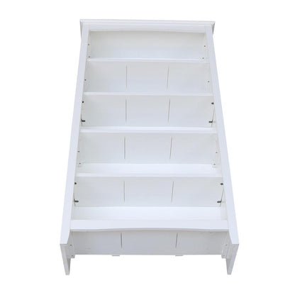 Shaker Bookcase - 60"H, White, White