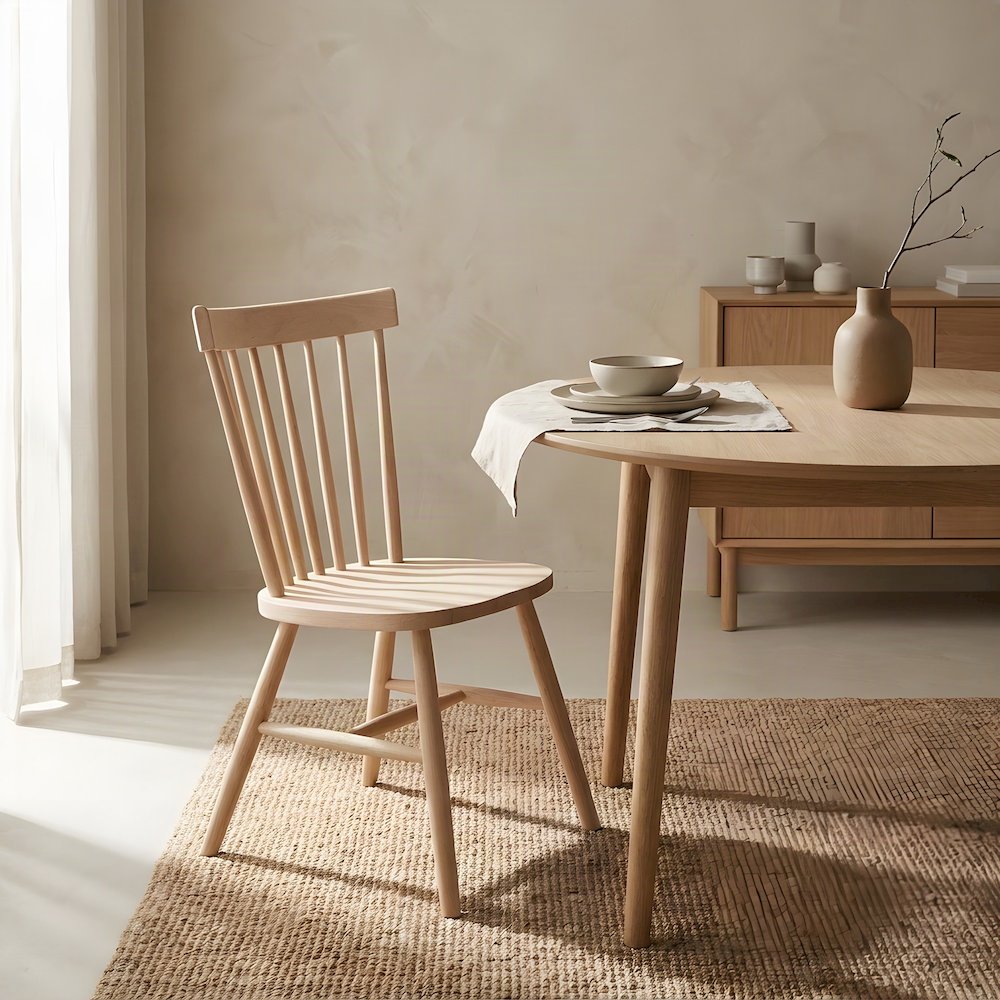 Copenhagen Solid Hardwood Dining Chair, Wooden Kitchen Chair