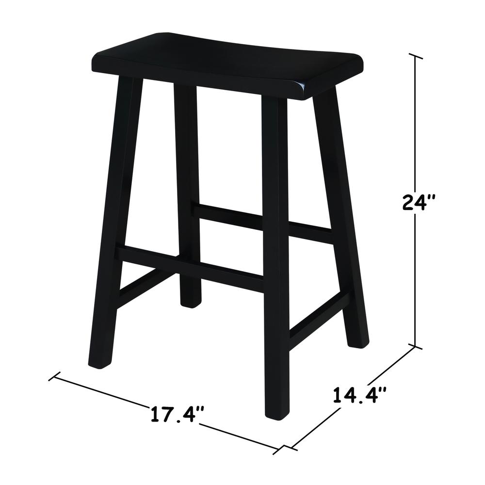 Saddle Seat Stool - 24", Black