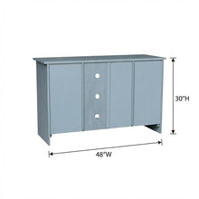 Ocean Blue Hardwood Entertainment Stand with 2 Doors
