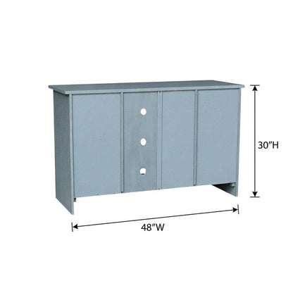 Ocean Blue Hardwood Entertainment Stand with 2 Doors