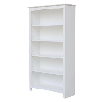 White Shaker Bookcase with Classic Design and Spacious Shelving