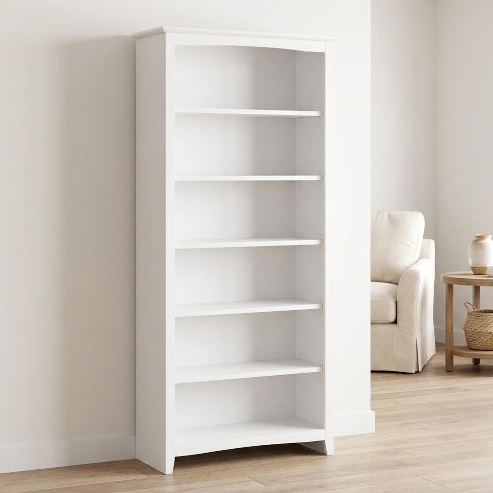 Modern wood bookcase with adjustable shelves and sleek design