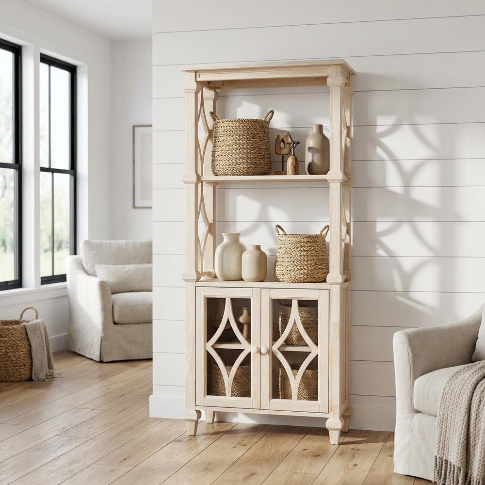 Wooden Bookcase in Brown with Durable Parawood Shelves for Stylish Storage