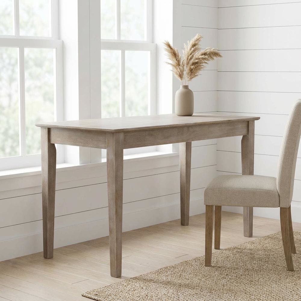 Gray Writing Desk With Drawer For Office Spaces, Modern Design