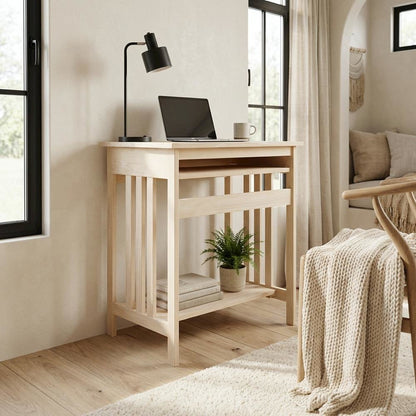 Unfinished Computer Stand With Sleek Design And Sturdy Construction