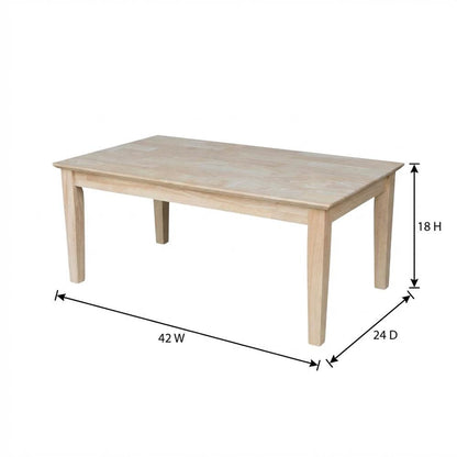 Shaker-Style Coffee Table With Durable Wood Construction and Versatile Design
