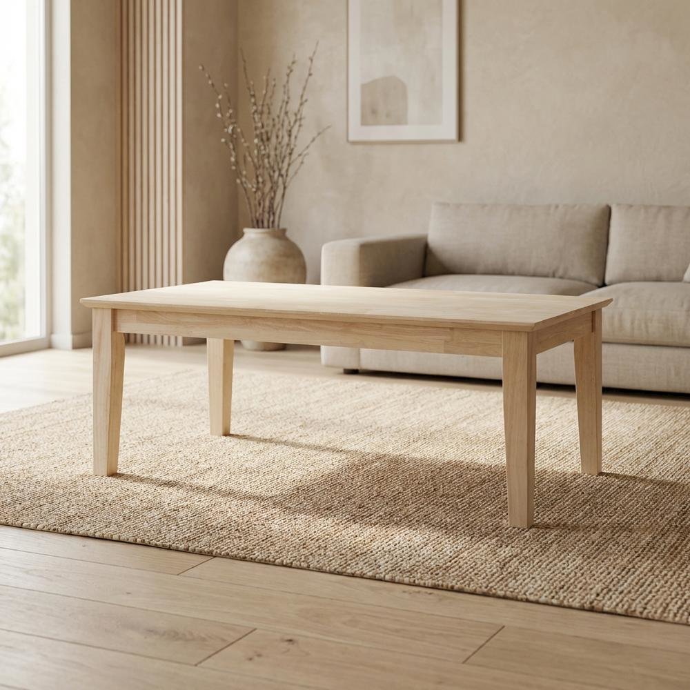 Shaker-Style Coffee Table With Durable Wood Construction and Versatile Design