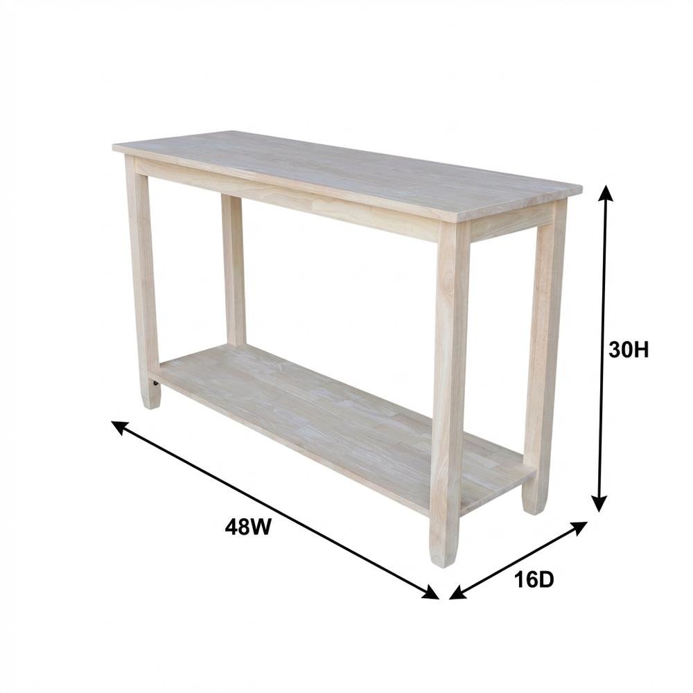 Unfinished Console Table with Sleek Modern Design for Living Room or Entryway