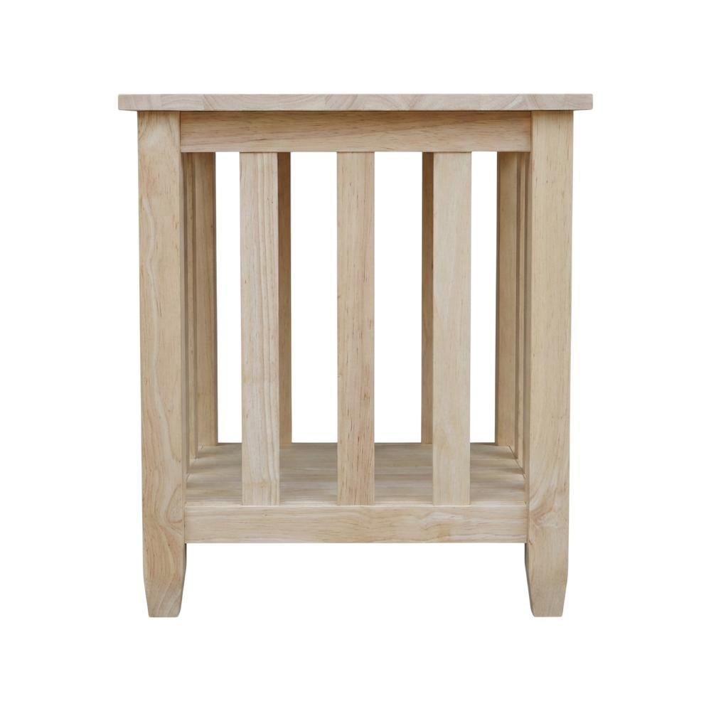 Unfinished Tall End Table with Stylish Contemporary Design