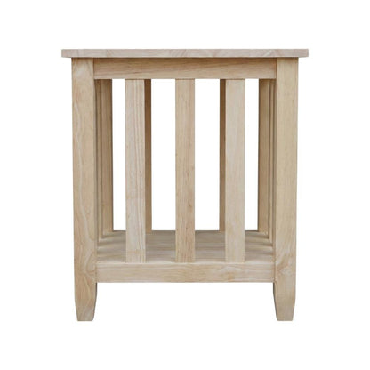 Unfinished Tall End Table with Stylish Contemporary Design